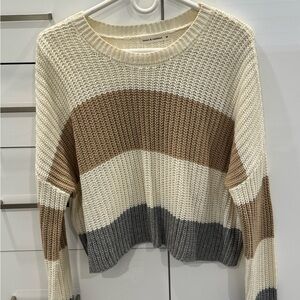 moon & madison Gray and Brown Crew Neck Sweater